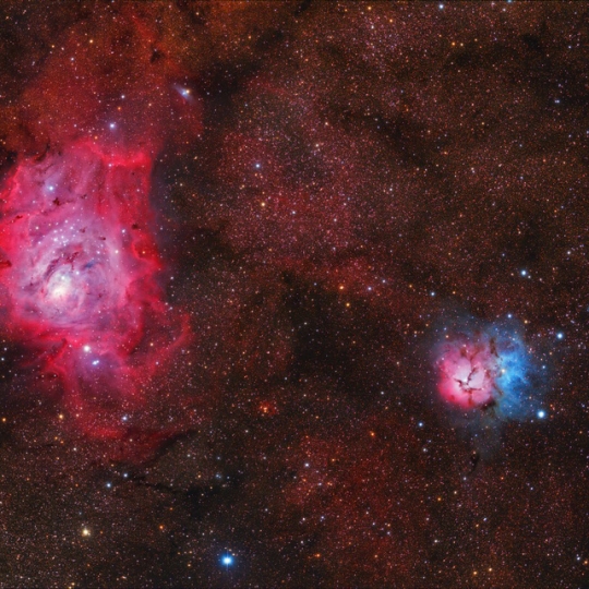 M8, M20 - Lagoon and Trifid nebula