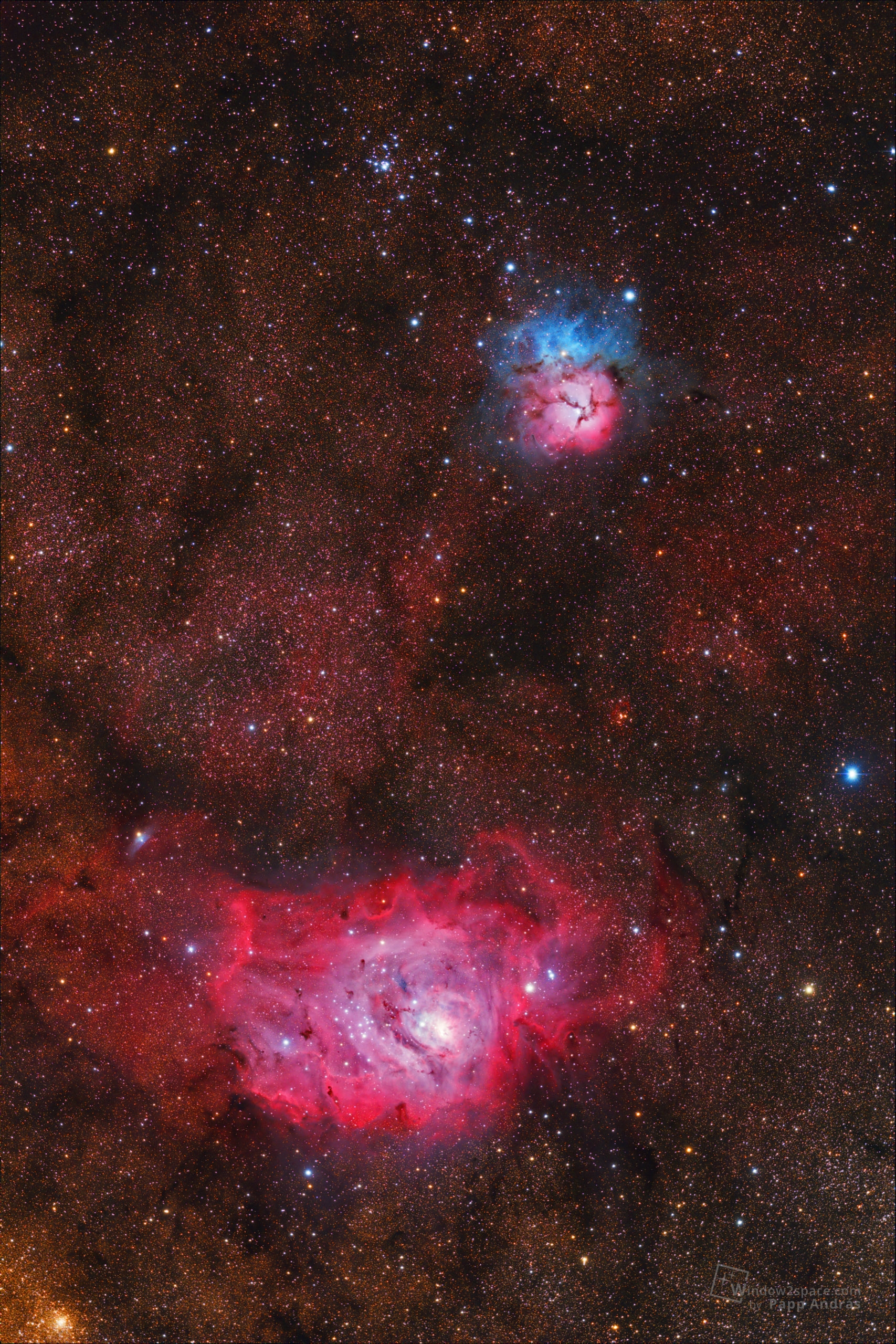 M8, M20 - Lagúna és Trifid-köd